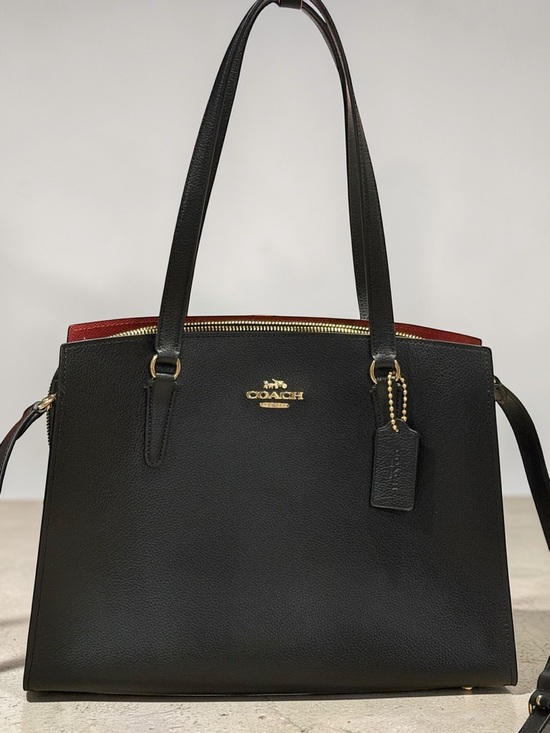 Coach Handbags - Coach Tatum Carryall Black Double Face Pebbled Leather Handbag C4078 NWOT